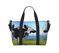 Cute Cow Large Weekender Bag for Travel, Water-Resistant Duffle Bag, Print Adjustable Shoulder Strap,3-5 Day Overnight Bag for Men Women