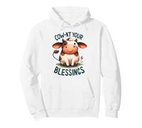 Cute Cow-nt Your Blessings Pun Farm Animal Lover Pullover Hoodie