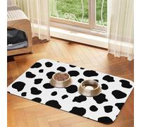 Cute Cow Pattern Print,Waterproof Pet Feeding Mat,PU Leather Placemats for Cat Dog Water Bowl,Food Mats,40x60cm