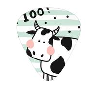 Cute Cow Polka Dot 12-Pack Guitar Picks Set – Unique Single-Sided Printed Picks With Abs Material For Acoustic, Electric Guitars & Ukuleles
