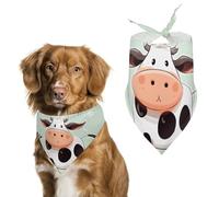 Cute Cow Polka Dot Dog Bandana Triangle Dog Scarf Washable Polyester Dog Bibs Cute Pet Bandana for Medium Large Dogs Puppy and Cats