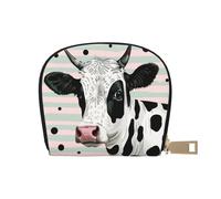 Cute Cow Polka Dot Print Coin Purse Wallet for Men&Women, Cute Leather Credit Card Holder Zipper Mini Pouch Change Purses, White, One Size, Coin Purse