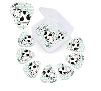 Cute Cow Polka Dot Print Guitar Pick 12 Pack With Guitar Pick Case Guitar Plectrums Pick 0.46mm 0.96mm 0.71mm Guitar Accessories For Bass Electric Acoustic Guitars Ukulele