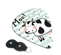 Cute Cow Polka Dot Printed Guitar Picks 6 Pcs Guitar Plectrum Acoustic Electric Guitar Pick For Bass Electric Acoustic Guitars Ukulele Thin Medium Thick Set 0.96mm
