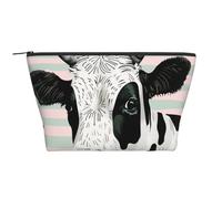 Cute Cow Polka Dot Printed Travel Makeup Bag Trapeze Cosmetic Bag Makeup Case Toiletry Bag Organiser for Women