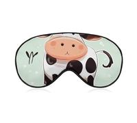 Cute Cow Polka Dot Sleep Mask Soft Comfortable Eye Mask with Adjustable Strap Eye Cover Eye Shade for Men Women Work Travel