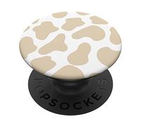 Cute Cow Print Aesthetic Pattern in Beige PopSockets Swappable PopGrip