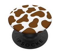 Cute Cow Print Aesthetic Pattern in Brown PopSockets Swappable PopGrip
