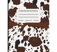 Cute Cow Print Composition Notebook | 7.5x9.25" College-ruled, 120 Pages | Matte Finish | Cow Pattern Notebook for Students, Teachers, & Cow Lovers