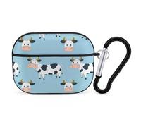 Cute Cow Print Earphone Case PC Bluetooth Earbud Case Headphone Cases Compatible with Airpods Pro Black-style