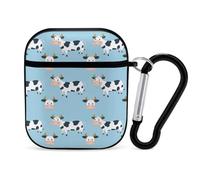 Cute Cow Print Earphone Case PC Bluetooth Headphone Case Compatible with Airpods 1/Airpods 2 Black-style