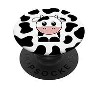 Cute Cow Print Kawaii Cow Black White Pattern Aesthetic PopSockets Swappable PopGrip