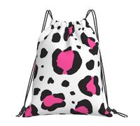 Cute Cow Print Men Women Gym Sack Adjustable Drawstring Backpack Durable Pe Bag For Travel Hiking Yoga