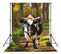 Cute Cow Print Photo Studio Background 5x7ft Soft Photo Backdrop Curtain For Studio Content Creator Equipment