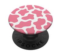 Cute Cow Print Pink White Cow Pattern Cow Lover Animal PopSockets Swappable PopGrip