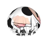 Cute Cow Print -Print Extra Large Waterproof Shower Cap-Double Layer Protection For Long/Curly Hair