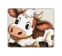 Cute Cow Print Printed Gaming Mouse Pad 12x10 Inches, Non-Slip Rubber Base Laptop Mousepad Desk Mat with Stitched Edges for Gamer, Office, Home
