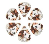 Cute Cow Print Printed Guitar Picks -6 Pcs Guitar Picks Plectrum,Guitar Accessories,Electric Guitar Pick, Bass & Ukulele 0.71mm