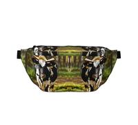 Cute Cow Print Running Fanny Pack, Casual Lightweight Crossbody Waist Belt Hip Bag with Adjustable Strap