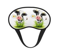 Cute Cow Print Sleep Mask, Eye Sleeping Mask for Women and Men for Total Darkness, Reduces Puffy Eye Mask