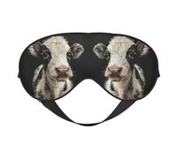 Cute Cow Print Sleeping Eye Cover Eyeshade for Men Women Plane Travel Nap Night Sleeping