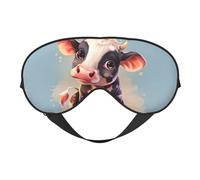 Cute Cow Print Sleeping Eye Cover Eyeshade for Men Women Plane Travel Nap Night Sleeping