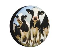 Cute Cow Print Spare Tire Covers Wheel Cover Waterproof Dust-Proof Wheel Tire Protectors Fit for Trailer SUV Truck 17 Inch