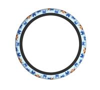 Cute Cow Print Steering Wheel Cover Non-Slip All Seasons Protection Comfortable Cars Accessory
