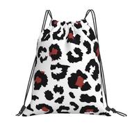 Cute Cow Print Women Men Pe Bag Waterproof Gym Sack Adjustable Drawstring Backpack For Hiking Climbing Football