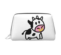 Cute Cow Printed Beauty Pouch, Large Makeup Holder with Built-in Sponge Protection for Home and Trip