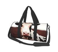 Cute Cow Printed Canvas Travel Duffel Bag - Gym Sports Bag with Large Capacity for Weekend Business Travel