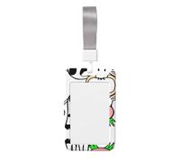 Cute Cow Printed Card Badge Holder with Neck Strap, Vertical Cards Holder Anti-Scratch and Easy-Scan, for Office, School