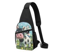 Cute Cow Printed Chest Bag Sling Bag for Men Women, Outdoor Crossbody Fanny Packs Hiking Chest Packs Sport Daypacks