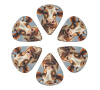 Cute Cow Printed Guitar Picks -6 Pcs Guitar Picks Plectrum,Guitar Accessories,Electric Guitar Pick, Bass & Ukulele 0.71mm