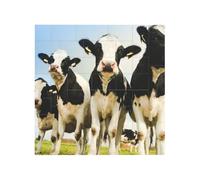 cute cow Printed Square Jigsaw Puzzle 12.8x12.8 CM, Puzzle Challenging Game for Adults Gifts, Family Fun Decorative Wall Decor