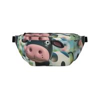 Cute Cow Printed Waist Bag Adjustable Bum Bag Lightweight Travel Waist Fanny Pack Belt for Walking Cycling Hiking Travel