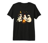 Cute Cow Sheep Chicken Campfire Camping Premium T-Shirt