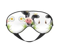 Cute Cow Sleep Eye Mask Smooth Soft Adjustable Shading Blindfold Eye Mask for Rest Travel