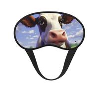 Cute Cow Sleep Mask for Side Sleeper, Light Blocking Night Masks for Sleeping Eye Mask for Women Men Eye Cover Soft Comfortable Eye Shade for Travel, Nap