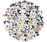 Cute Cow Stickers 50PCS, Waterproof Vinyl Farm Animal Decals for Scrapbooking Journals DIY Crafting Kids Party Bags Water Bottles Laptops Phone Cases