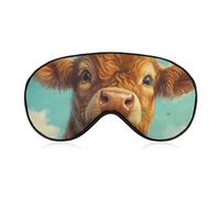 Cute Cow with Tongue Bees Comfortable Sleep Eye Mask Soft Covers for Sleeping with Adjustable Strap