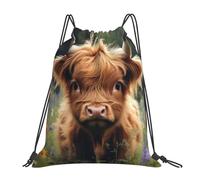 Cute Cow Women Men Pe Bag Waterproof Drawstring Bag Large Drawstring Backpack For Climbing Yoga Hiking