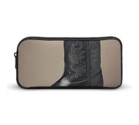 Cute Cowboy Black Hat Western Boots Pencil Case Large Capacity, Durable Pencil Pouch Portable Small Cosmetic Bag with Metal Zipper, Simple Makeup Pouch Aesthetic Toiletry Bag for Travel Office