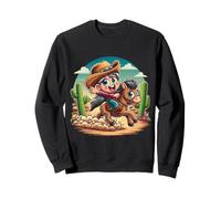 Cute Cowgirl Riding Backward - Funny Western Sweatshirt