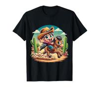 Cute Cowgirl Riding Backward - Funny Western T-Shirt