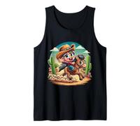 Cute Cowgirl Riding Backward - Funny Western Tank Top