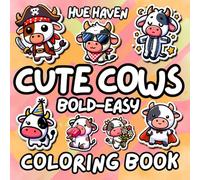 Cute Cows: Bold and Easy Coloring Book for Kids and Adults Simple Stress Relief Cute Cow Designs.