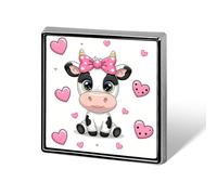 Cute Cows Brooch Pin, Unisex Square Lapel Pin for Men & Women, Elegant Metal Badge for Hats Jackets Shirts, Versatile Fashion Accessory