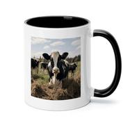 Cute Cows Ceramic Coffee Mug with Handle 11 Ounces, Porcelain Mug Coffee Cup Tea Mug Water Cup Ideal for Coffee,Tea,Latte,Cappuccino,Microwave & Dishwasher Safe Unique Gift Cup