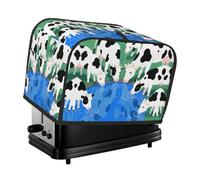 Cute Cows Watercolor Toaster Cover 2 Slice, Waterproof Bread Machine Covers with Pockets Universal Size Kitchen Small Appliance Cover with Handle, Dust and Fingerprint Protection